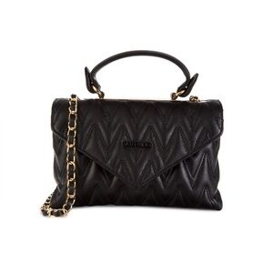 Valentino Black Quilted Crossbody Bag diamond plate